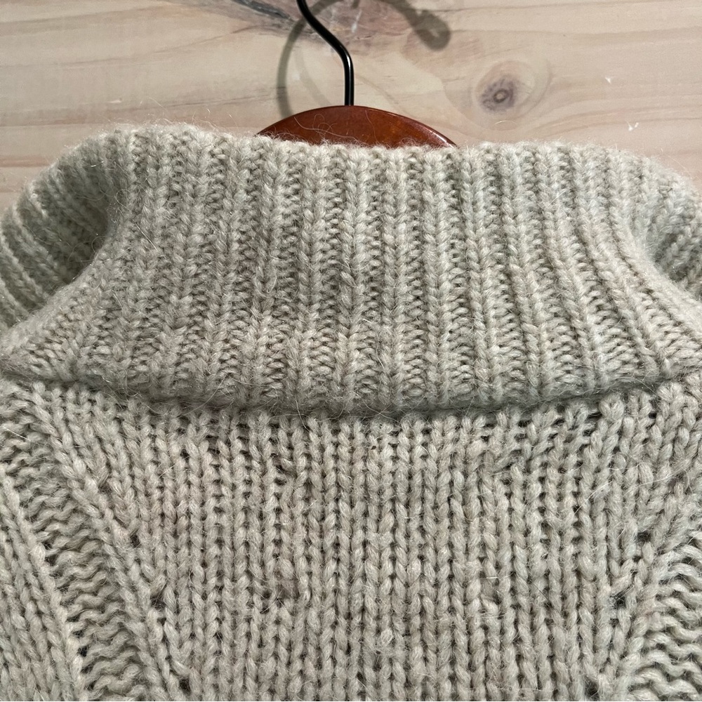 Nanushka Evie Half Zip Wool Cable Knit Wool Blend Sweater Large - Picture 16 of 16